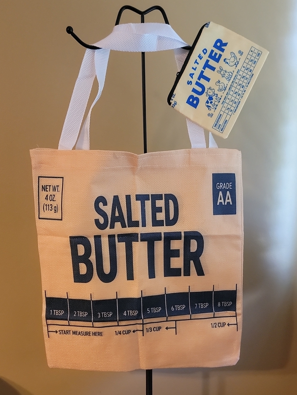 Salted Butter Print Tote Bag -with Butter Cosmetic Bag
